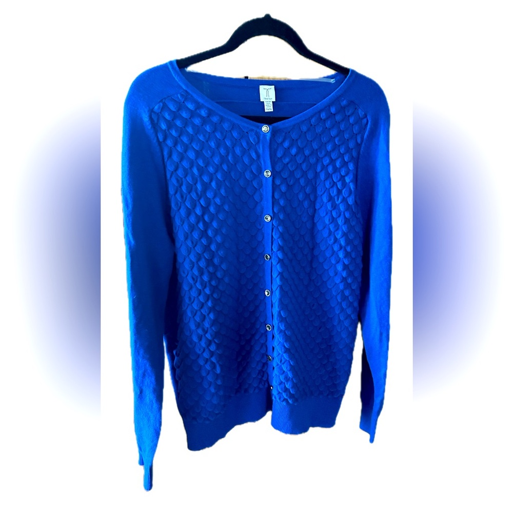 Tristan Blue Textured Cardigan